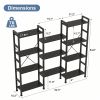 Three Columns and Four Layers Bookshelf, Wide Bookcase with 11 Open Display Shelves, Adjustable Storage Shelf for Home & Office