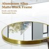 20" Wall Mounted Mirror Round Vanity Mirror with Leather Strap, Gold