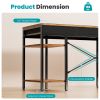 47 Inch Computer Desk with Fabric Drawers & Storage Shelves,Small Home Office Desk Study Table for Home office Bedroom,Rust