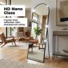 59" Full Length Mirror Floor Standing, Anti-Rust Aluminum Frame, Arch/Rectangle, Black/Gold