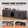 Cat Litter Box Enclosure for 2 Cats, Litter Box Furniture Hidden with Double Rooms, Wooden Cat Box Cabinet Fit Most of Litter Box