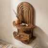 2 Tier Rustic Wooden Wall Mounted Plant Shelf, Floating Flower Pot Display Rack, Farmhouse Storage Organizer for Kitchen, Living Room, Bedroom