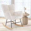 Nursery Rocking Chair with Comfy Backrest and Armrest