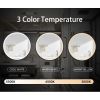 Black 24x24 Metal LED Medicine Cabinet Mirror, Wall Mount Anti-Fog 3 Color Light Bathroom Storage Cabinet