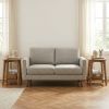 MODERN Square Side Table with Storage Shelf, Accent Table, End Table, Honey Brown