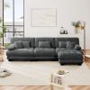 Luxury Modular Sectional Sofa Couch,Oversized L Shaped Cloud Couch for Living Room,Deep Seat Sofa Couch with Convertible Ottoman,Chenille Gray