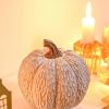 Artificial Pumpkin Decor, Brown and White Decorative Pumpkins, Thanksgiving Resin Pumpkins Figurine Set of 2