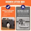 Cat Litter Box Enclosure for 2 Cats, Litter Box Furniture Hidden with Double Rooms, Wooden Cat Box Cabinet Fit Most of Litter Box