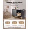 Cat Litter Box Enclosure Furniture, 27.6 in Hidden Litter Box Cabinet with Metal Legs & Handle, Modern Style Cat Washroom House End Table