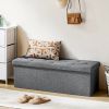 Foldable Storage Ottoman Bench with Thick Cushion, Multi-Functional Footrest and Storage Box for Bedroom, Living Room, Bed End