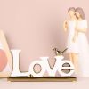 Love Sign Decoration,White and Gold Love Signs for Home Decor Statue,Modern Bird Sculpture Personalized Love Decor