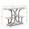 42.5" Narrow Console Table, 3-Tier Modern Entryway Table with Open Storage Shelves, Rustic Brown Finish