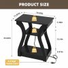 3-Tier End Table with Charging Station, Slim Side Table with USB Ports & Outlets, Modern Nightstand for Small Spaces, Living Room, Bedroom, Black