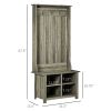 Hall Tree with Shoe Storage Bench Entryway Bench for Living Room, Grey