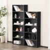 5-Tier Bookshelves with Adjustable Shelves, Floor Standing Bookcase for Home & Office Storage, Black