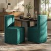 Set of 2 Green PU Upholstered Dining Chairs, Fully Assembled,400lbs Capacity