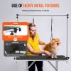 Pet Grooming Table Two Arms with Clamp, 46'' Dog Grooming Station, Foldable Pets Grooming Stand for Medium and Small Dogs