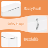 Toy Box Storage for Kids, Wooden Storage with Safety Hinge, 31.5"Wx13"Dx16.7"H White