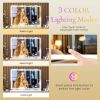 13"x17" LED Vanity Mirror with Lights, Dimmable 3-Color Modes, Touch Screen Makeup Mirror for Dressing Table, White Square Design