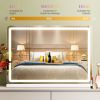 13"x17" LED Vanity Mirror with Lights, Dimmable 3-Color Modes, Touch Screen Makeup Mirror for Dressing Table, White Square Design