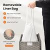 Laundry Hamper, No Installation Required, with Removable Liner, 90 Liter Hand-Woven Synthetic Rattan Laundry Hamper with Lid and Handle, Collapsible