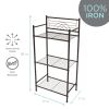 3 Shelves Tiered Iron Storage Shelf in Oil Rubbed Bronze