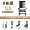 Outdoor Wood Rocking Chair, Wooden Patio Rocking Chair with Comfortable Backrest, Weatherproof Patio Rocker for Patio Garden Yard Balcony Poolside