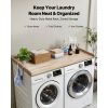 Washer Dryer Countertop, 54 x 27.5 in Wooden Washer and Dryer Topper with Edge & 2 Hooks