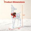 Lighted Christmas Reindeer Decorations, Cold White LED Pre-Lit Xmas Reindeer Set with Glittered Fabric