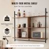 Industrial Pipe Shelf, 3 Tier 41.5x9.84in, Wall-Mount Floating Rustic Wood Shelves Bracket Display Bookshelf