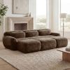 3-Seater Soft Plush Fabric,32D High Density Spong,Movable Ottoman Free Combination,No Assembly Required Bottom Anti-Slip Design