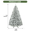 7.5 ft Pre-lit Snow Flocked Artificial Christmas Tree with 1346 Branch Tips, Green