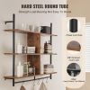 Industrial Pipe Shelf, 3 Tier 41.5x9.84in, Wall-Mount Floating Rustic Wood Shelves Bracket Display Bookshelf