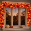 Fall Decorations Lighted Fall Garland with Pinecones and Berries