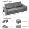 Modular Kids Play Couch, 8-Piece Convertible Sofa for Toddlers, Foldable Foam Play Set for Climbing, Crawling, Building