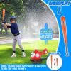 2 In 1 Water Sprinkler Baseball Helicopter Toy for Kids 360Â°Rotating Water Tee Ball Set for Backyard Lawn Pool Party Outdoor Summer Game for 3+ Years