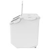 Ingredient Storage Bin, 2 x 15L Dispenser Bin with 2 Measuring Cups, Attachable Casters and Airtight Lid, 2 Pcs/Set Dog Pet Food Storage Container