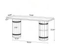 Rectangular Counter Height Pub Table with Fence Pedestal Base 70.9 Inch Bar Table Kitchen Dining Room Furniture