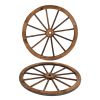 2pcs 30-Inch Old Western Style Garden Art Wall Decor Wooden Wagon Wheel Brown