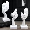 3 Pcs Thinker Statue Modern Home Resin Sculptures Collectible Figurines for Home Office Bookshelf Desktop (White)