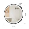 Black 24x24 Metal LED Medicine Cabinet Mirror, Wall Mount Anti-Fog 3 Color Light Bathroom Storage Cabinet