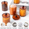 4 Pack Qtip Holder,Canister Apothecary Jar Set, Bathroom Jars with Lids Set for Cotton Swabs, Balls, Pads, Floss Picks