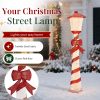 5FT Red & White Lighthouse with 110 Warm White LEDs, Fabric-Covered Christmas Light Decor, US Plug