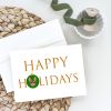 Fox Terrier - Toy - Dog Face Happy Holidays Christmas Greeting Cards Pack of 8 Blank Cards with Envelopes Whimsical A7 Size 5x7 Blank Note Cards