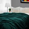 Dark Green Throw Blanket – Warm and Cozy Fleece Comforter for Sofa, Bed, Living Room, or Home Décor, Soft Decorative Blanket for Year-Round Use