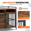 Furniture Style Dog Crate with Storage, 41 inch Dog Crate Furniture Large Breed with Double Doors, Wooden Dog Cage for Large/Medium Dog Indoor