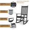 Outdoor Wood Rocking Chair, Wooden Patio Rocking Chair with Comfortable Backrest, Weatherproof Patio Rocker for Patio Garden Yard Balcony Poolside