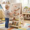 2-in-1 Kids Art Easel with Magnetic Whiteboard and Marble Run Game