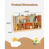 Montessori Bookshelf, 45 in Width Toy Storage Organizer, 5-Section Kids Display Storage Cabinet, Daycare Furniture, Kids Bookshelf for Bedroom