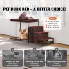 Pet Bunk Bed with Stairs, Dog/Cat Window Perch with Storage, Multi-Level Bed Window Perch Dog Bedside Sleeper Couch